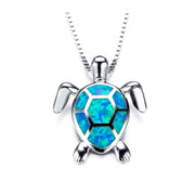 Turtle Pendant and Zirconia Necklace Set
