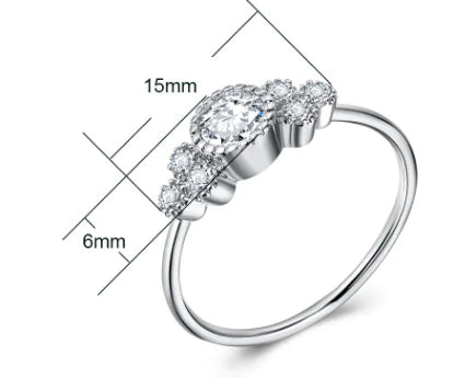 Women's Zircon Engagement Ring