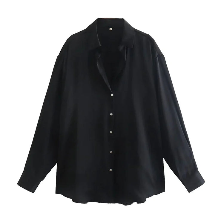 Silk Satin 7-Color Women's Blouse Top