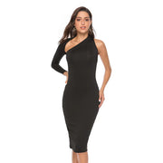 Women's Spring/Summer One-Shoulder Bodycon Dress