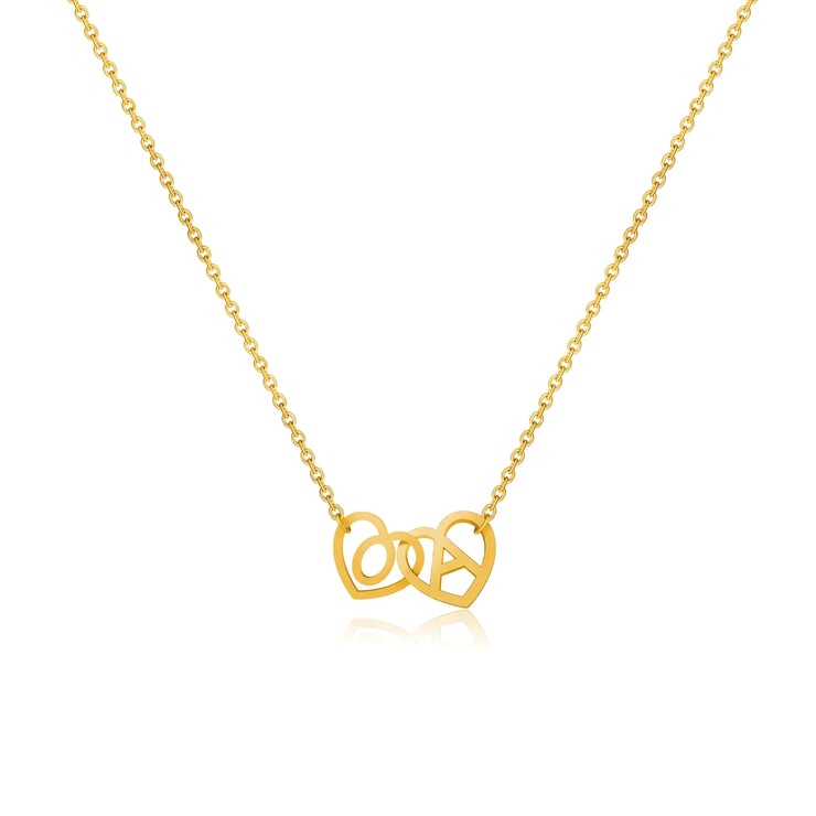 Dainty Heart Initial Necklace Gold Heart Initial Necklace