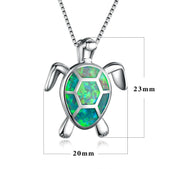 Turtle Pendant and Zirconia Necklace Set
