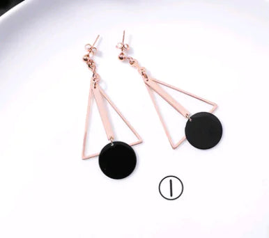 Stylish Titanium Steel Earrings with Geometric Design