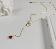 Heart Necklace, Choker, and Pearl Chain Necklace