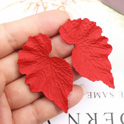 Exaggerated Metal Leaf Earrings for Women (Korean Style)
