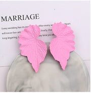 Exaggerated Metal Leaf Earrings for Women (Korean Style)