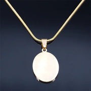 Stainless Steel Necklace with Virgin Mary Pendant for Women
