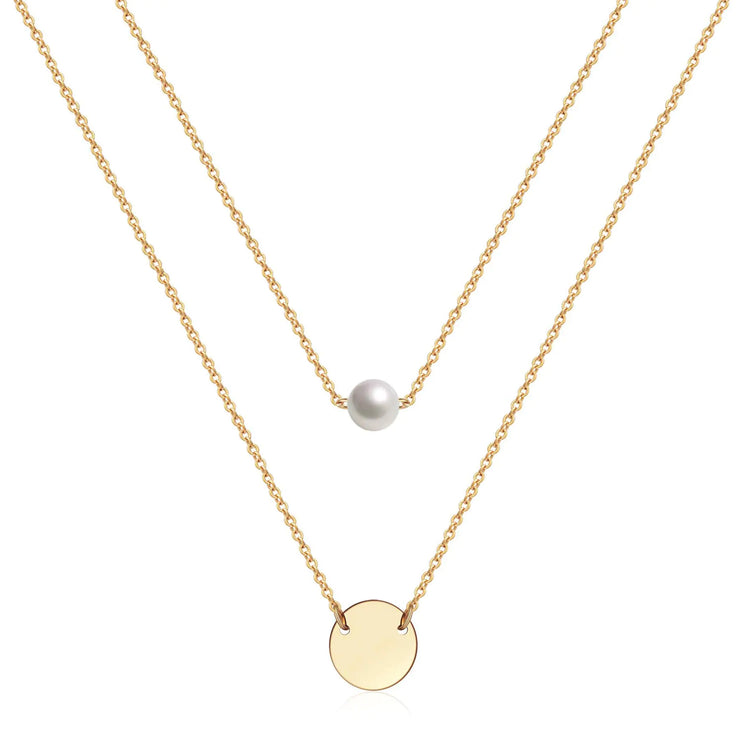 Gold Layered Necklace Simple Grit