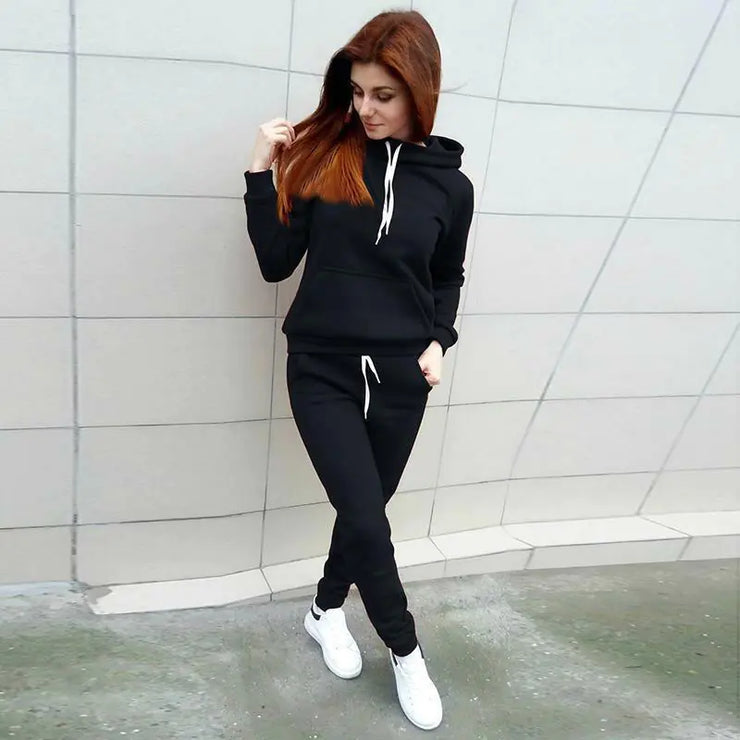 Hooded Sweatshirt Set with Matching Pants