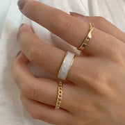 Korean Style Set of 3 Drip Oil Rings for Women