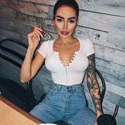 Fashion Women’s Short Sleeve Crop Top Blouse