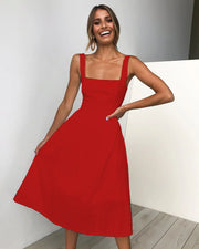 Spring/Summer Simple Backless Dress 3048