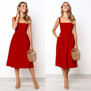 Spring/Summer Simple Backless Dress 3048