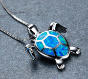 Turtle Pendant and Zirconia Necklace Set
