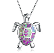 Turtle Pendant and Zirconia Necklace Set