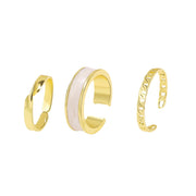Korean Style Set of 3 Drip Oil Rings for Women