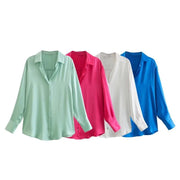 Silk Satin 7-Color Women's Blouse Top