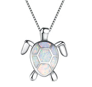 Turtle Pendant and Zirconia Necklace Set