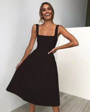 Spring/Summer Simple Backless Dress 3048