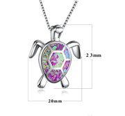 Turtle Pendant and Zirconia Necklace Set